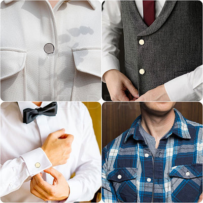 3 Pairs 3 Colors Brass Cufflinks BUTT-CA0001-22-1