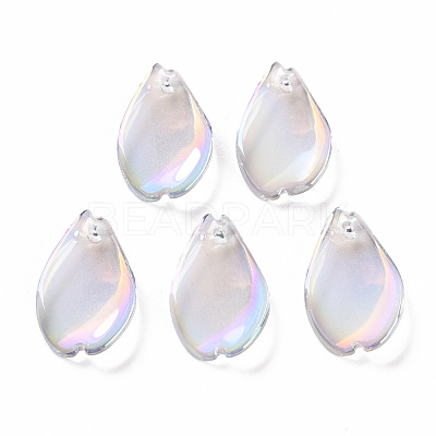 Transparent Spray Painted Glass Pendants GLAA-S190-014B-01-1