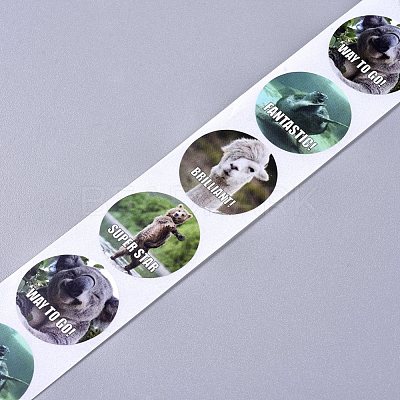 Animal Self-Adhesive Paper Gift Tag Stickers DIY-WH0161-12A-1