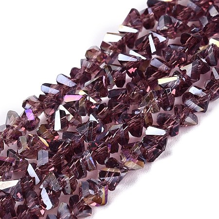 Electroplate Transparent Glass Beads Strands EGLA-Q139-01A-A15-1