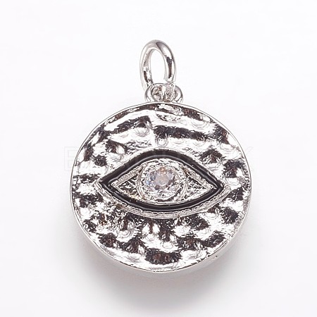 Hammered Brass Pendants KK-K207-02P-1