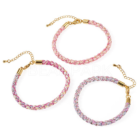 3Pcs 3 Colors 4MM Braided Nylon Cord Bracelets FIND-TA0009-40B-1