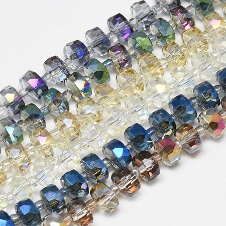 Electroplate Glass Beads Strands EGLA-Q083-8mm-D-1