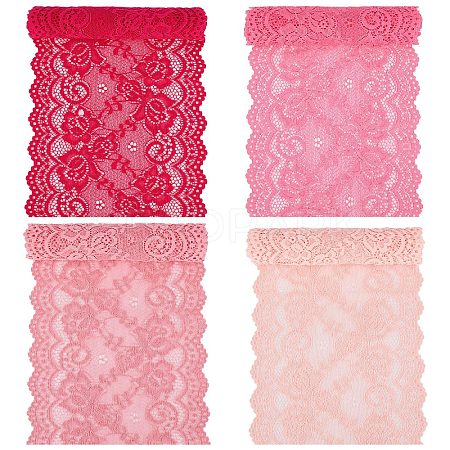 Gorgecraft 4 Yards 4 Colors Flower Wavy Edge Lace Trim OCOR-GF0002-59-1