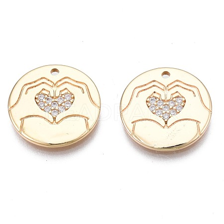 Brass Micro Pave Cubic Zirconia Charms KK-N232-262-1