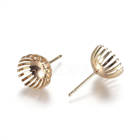 Brass Stud Earring Findings KK-L191-01LG-1
