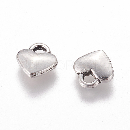 Tibetan Style Alloy Heart Charms TIBEP-LFH260Y-FF-1