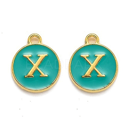 Golden Plated Alloy Enamel Charms ENAM-Q437-15X-1
