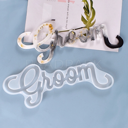 Wedding DIY Word Groom Silicone Molds X-DIY-K017-08-1