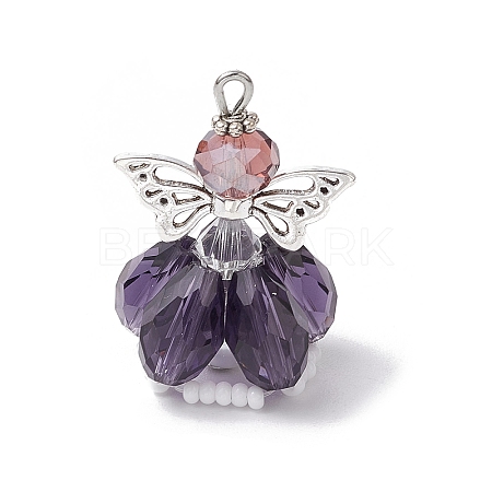 Faceted Glass Pendants PALLOY-MZ00583-06-1