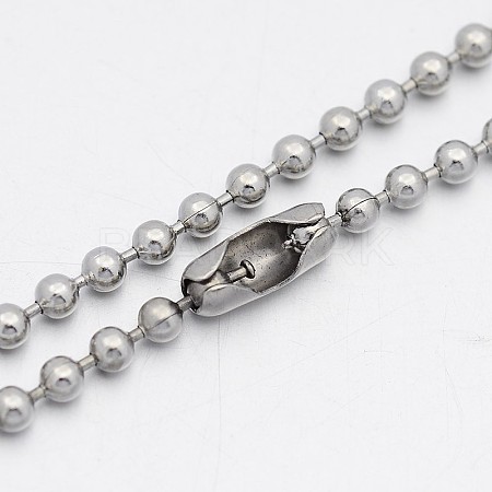 Tarnish Resistant 304 Stainless Steel Ball Chain Necklaces LS-NJEW-A288F-06P-1