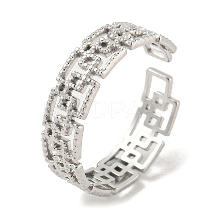 304 Stainless Steel Open Cuff Ring RJEW-C067-14P-1