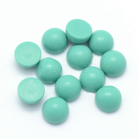 Synthetic Green Turquoise Cabochons G-P393-R09-4mm-1