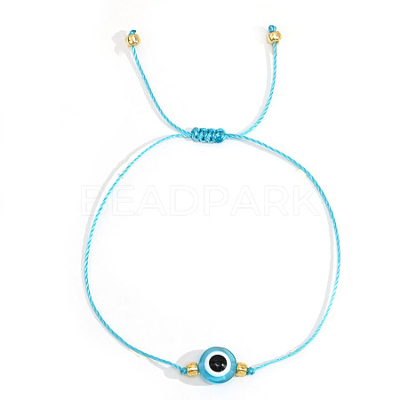 Bohemian Style Resin Evil Eye Bead Braided Bracelets BR6167-11-1