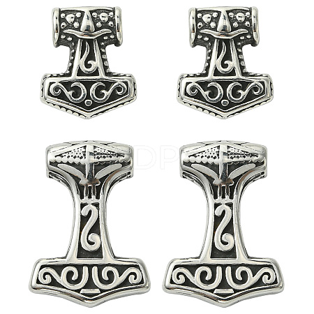 4Pcs 2 Styles 304 Stainless Steel Pendants STAS-CJ0002-86-1