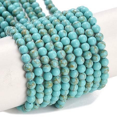 Synthetic Turquoise Beads Strands G-U004-02E-1