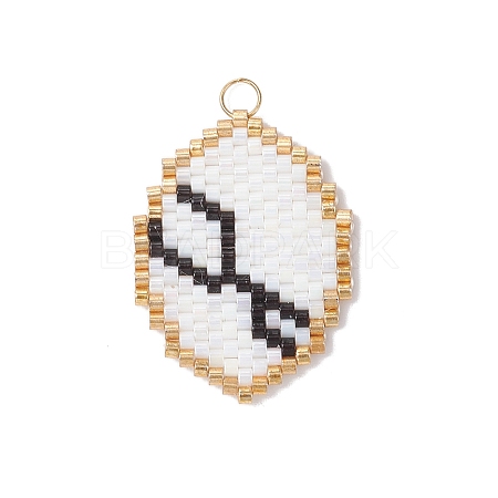 Glass Seed Beaded Twelve Constellations Pendants PALLOY-MZ00891-09-1