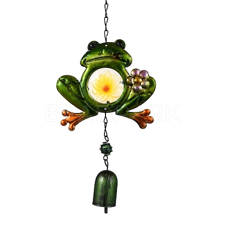 Frog Glass Wind Chime AJEW-XCP0002-73-1