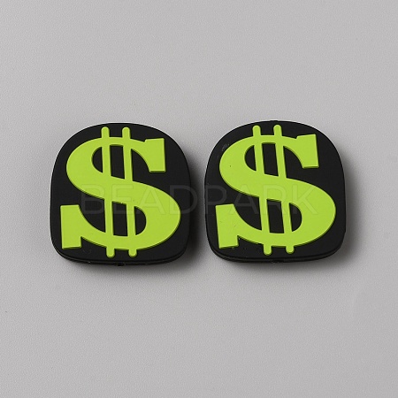 U.S. Dollar Food Grade Eco-Friendly Silicone Focal Beads SIL-CJC0007-02C-1