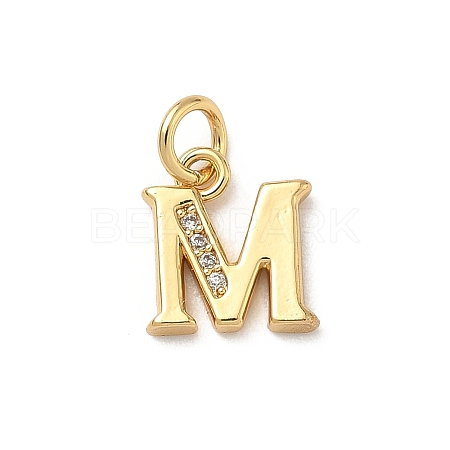 Brass Micro Pave Cubic Zirconia Charms KK-I382-03G-M-1