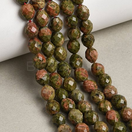 Natural Unakite Beads Strands G-K376-F05-01-1