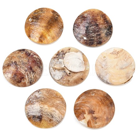 Natural Akoya Shell Disc Links Connector Charms SHEL-B005-04-1