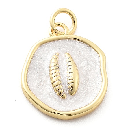 Ocean Theme Brass Enamel Pendants KK-Q029-01G-G-1