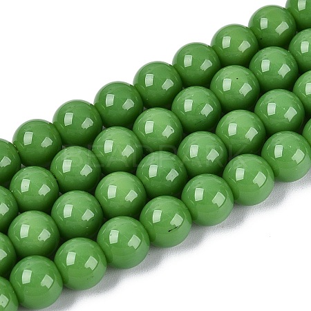 Opaque Solid Color Glass Beads Strands GLAA-T032-P8mm-17-1
