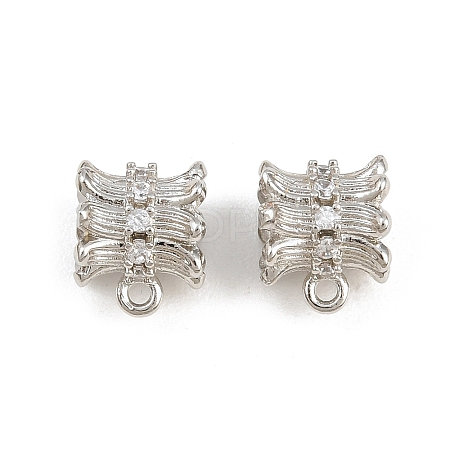 Brass Micro Pave Clear Cubic Zirconia Tube Bails CU-CBA6A75-23P-1