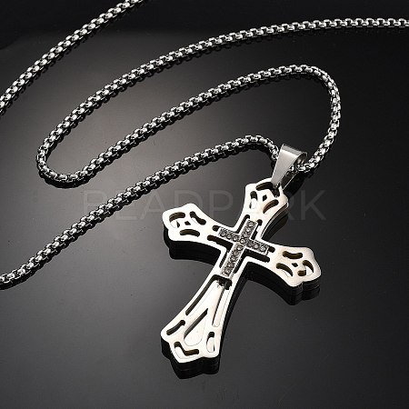 201 Stainless Steel Pendant Necklaces NJEW-H058-04P-1