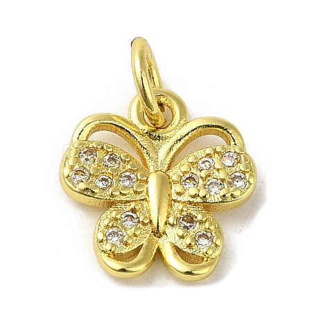 Real 18K Gold Plated Brass Pave Cubic Zirconia Pendants KK-M283-10B-01-1