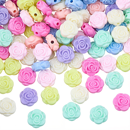 100Pcs Opaque Acrylic Beads MACR-SP0002-15-1