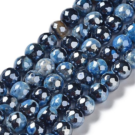 Electroplate Natural Fire Crackle Agate Beads Strands G-G0006-A01-06-1