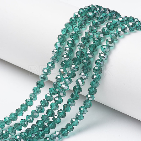 Electroplate Transparent Glass Beads Strands EGLA-A034-T2mm-E08-1