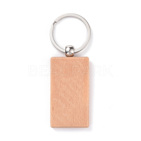 Natural Wood Keychain LS-HJEW-P008-02-1