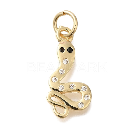 Brass Micro Pave Cubic Zirconia Pendants KK-Q001-14G-1