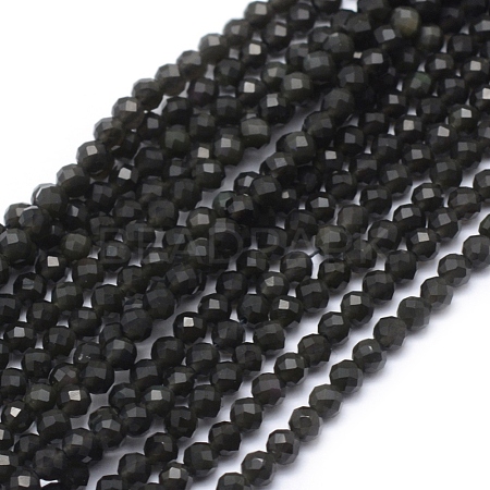 Natural Obsidian Beads Strand X-G-E411-33-3mm-1