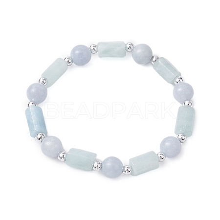 Natural Chalcedony Round Beaded Stretch Bracelets for Women BJEW-JB11137-04-1