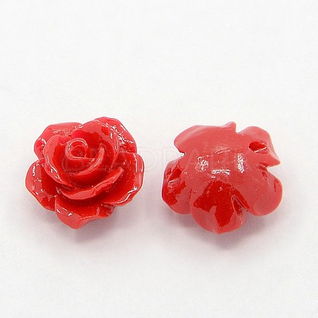 Synthetic Coral 3D Flower Rose Beads CORA-A005-10mm-04-1