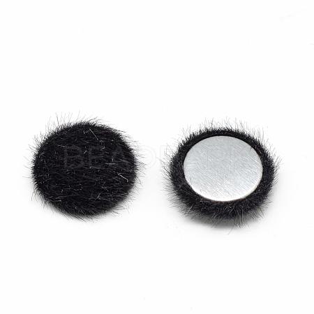 Faux Mink Fur Covered Cabochons WOVE-S084-18A-1