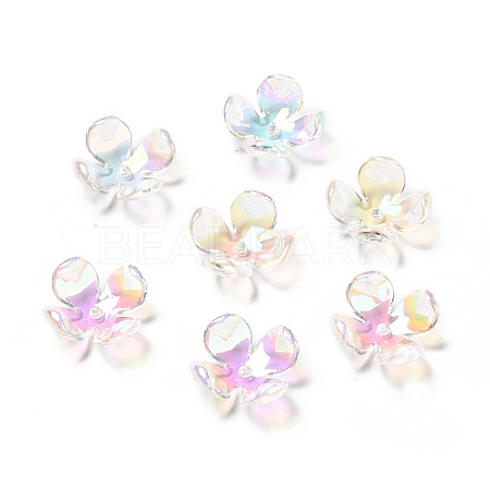 Transparent Acrylic Flower Bead Caps MACR-C009-15-1