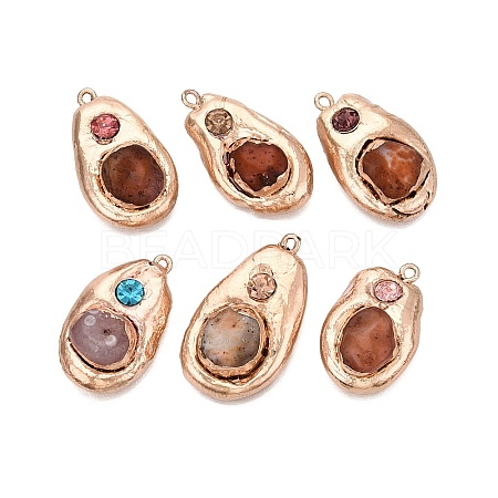 Natural Agate(Dyed & Heated) Pendants G-N366-04G-1