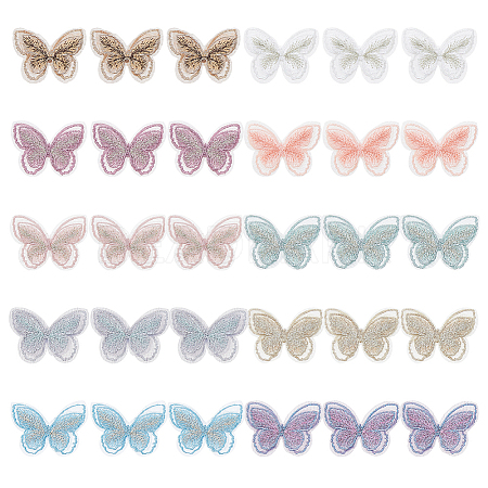 30Pcs 10 Colors Polyester Iron on/Sew On Patches PATC-HS0001-03-1