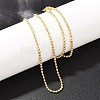 2MM Brass Ball Chain Necklaces for Men Women X-NJEW-L012-04G-1