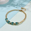 (Jewelry Parties Factory Sale)Golden Plated Brass Enamel Chain Bracelets BJEW-JB05881-01-4