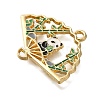 Rack Plating Panda Theme Alloy Enamel Pendants ENAM-S021-08G-C-2