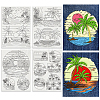 4 Sheets 11.6x8.2 Inch Stick and Stitch Embroidery Patterns DIY-WH0455-324-1