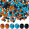 180Pcs 3 Colors Natural Wood Dyed Beads WOOD-GF0002-04-1