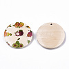 Fruit Seris Printed Wood Pendants WOOD-S045-103A-06-2