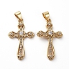 Brass Micro Pave Clear Cubic Zirconia Pendants X-ZIRC-L076-039G-1